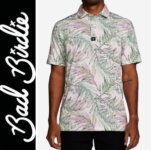 Bad Birdie Incognito Mens Performance Golf Polo Shirt Tropical Palm Size XL